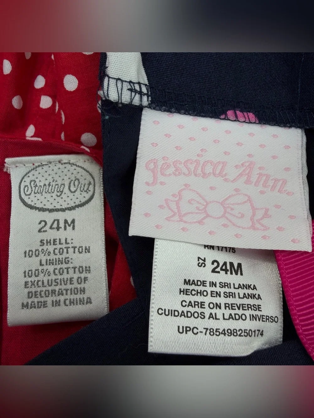 Toddler Girl 24M Polka Dot Party Dress Bundle Lot of 2 Navy Red EUC